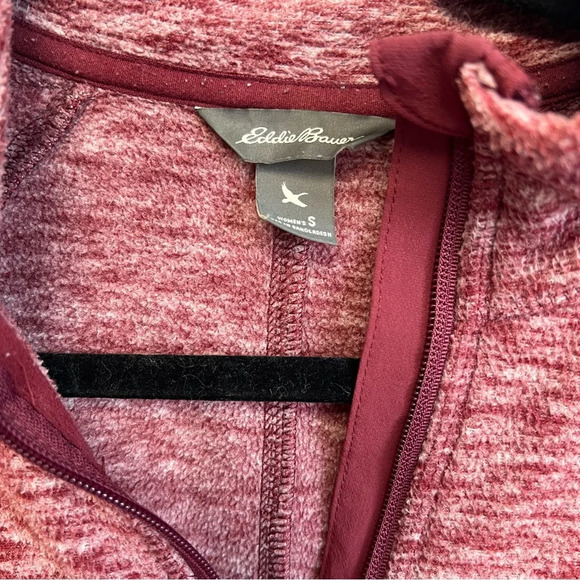 Eddie Bauer Dark Berry Burgundy RUN AROUND Quest Fleece Jacket Women Size Small - Picture 15 of 15